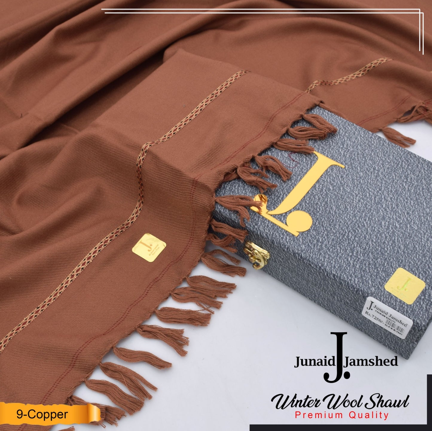 J. Men Premium Wool Shawl Copper D-008