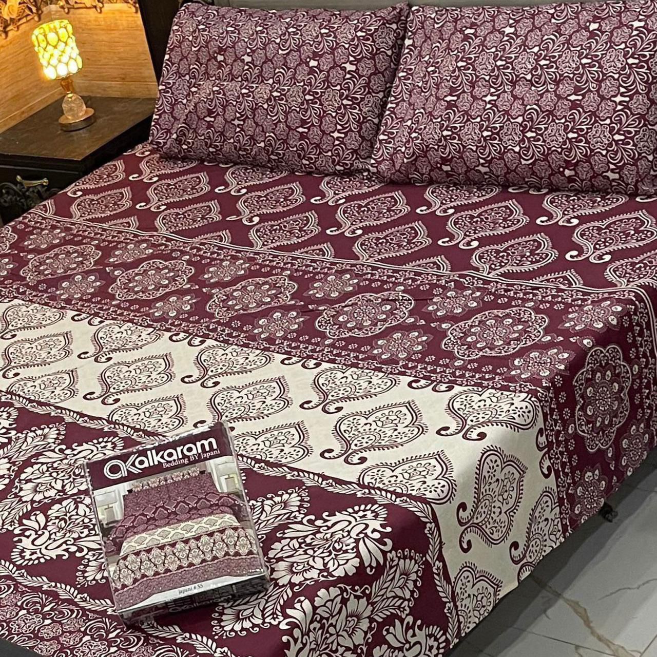 Al-Karam Premium Cotton Bed Sheet D-004