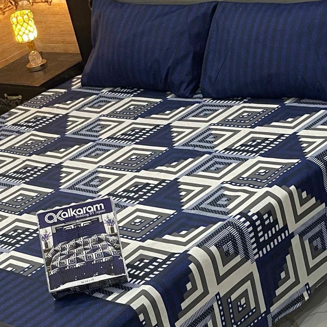 Al-Karam Premium Cotton Bed Sheet D-005