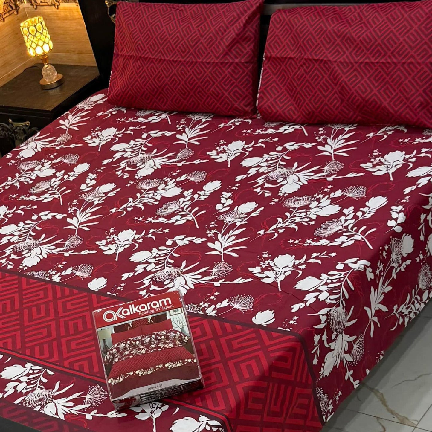 Al-Karam Premium Cotton Bed Sheet D-009