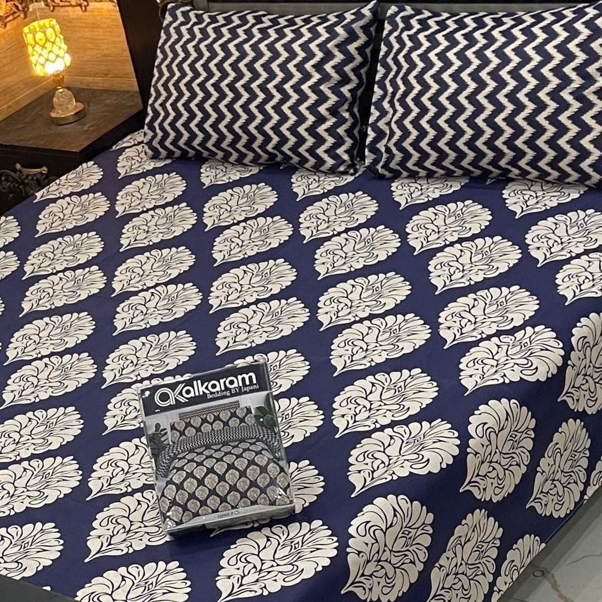 Al-Karam Premium Cotton Bed Sheet D-011