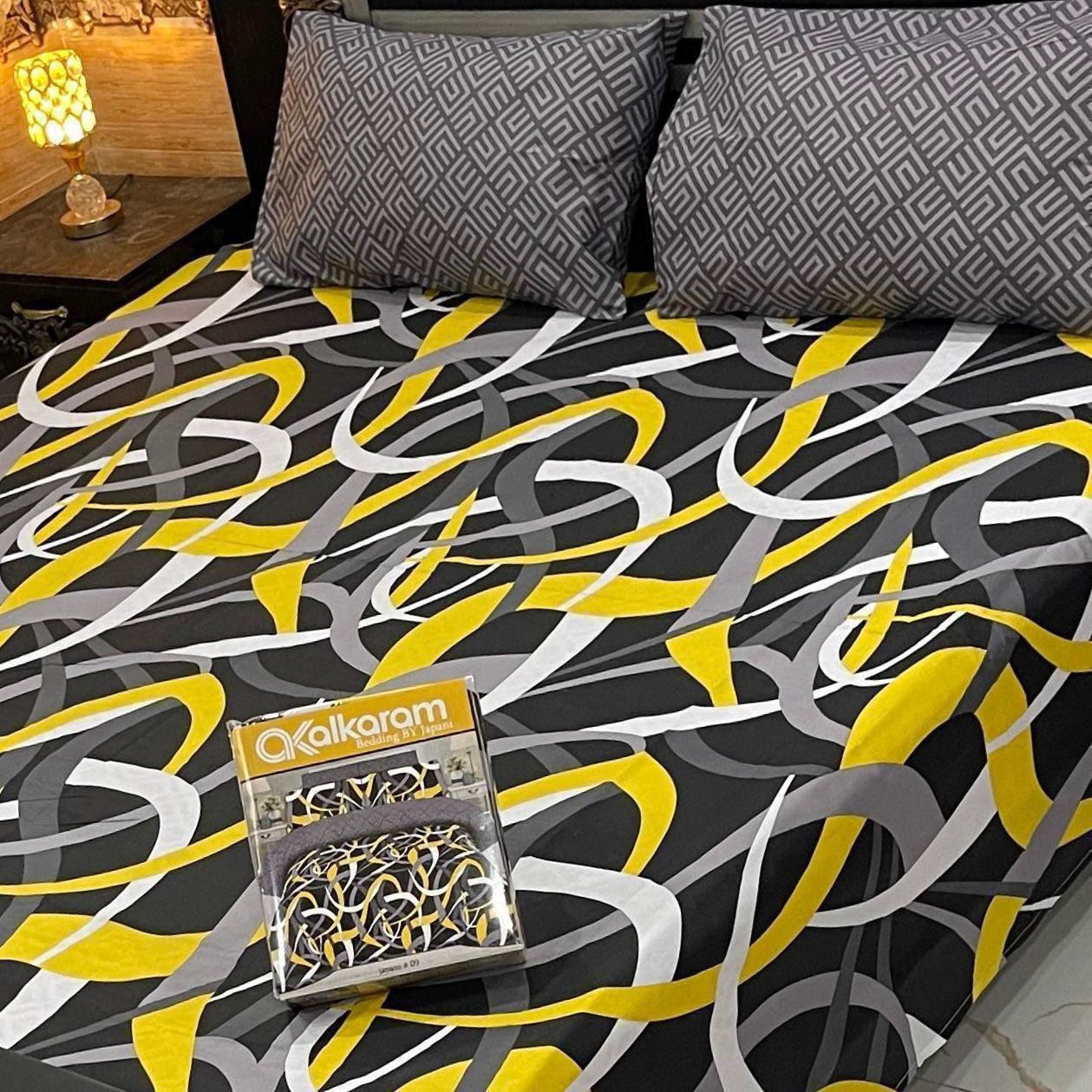 Al-Karam Premium Cotton Bed Sheet D-012