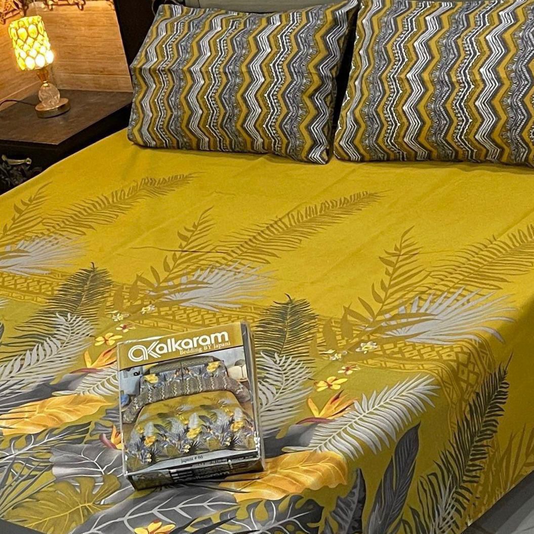 Al-Karam Premium Cotton Bed Sheet D-016