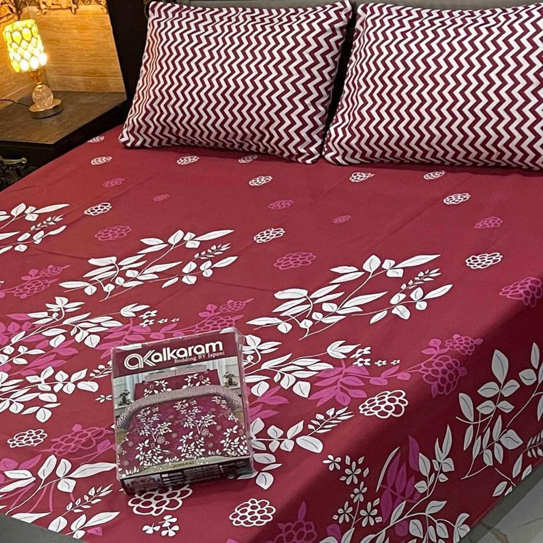 Al-Karam Premium Cotton Bed Sheet D-017