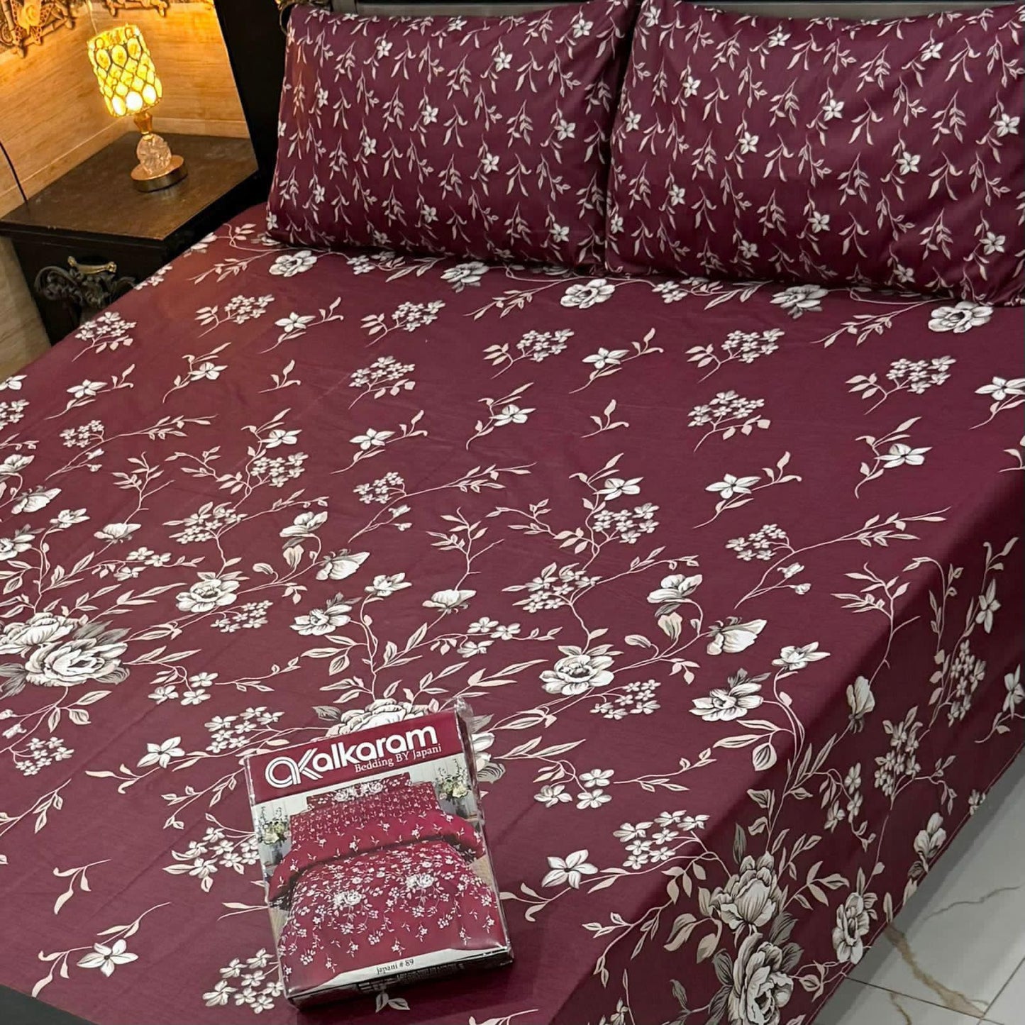 Al-Karam Premium Cotton Bed Sheet D-020