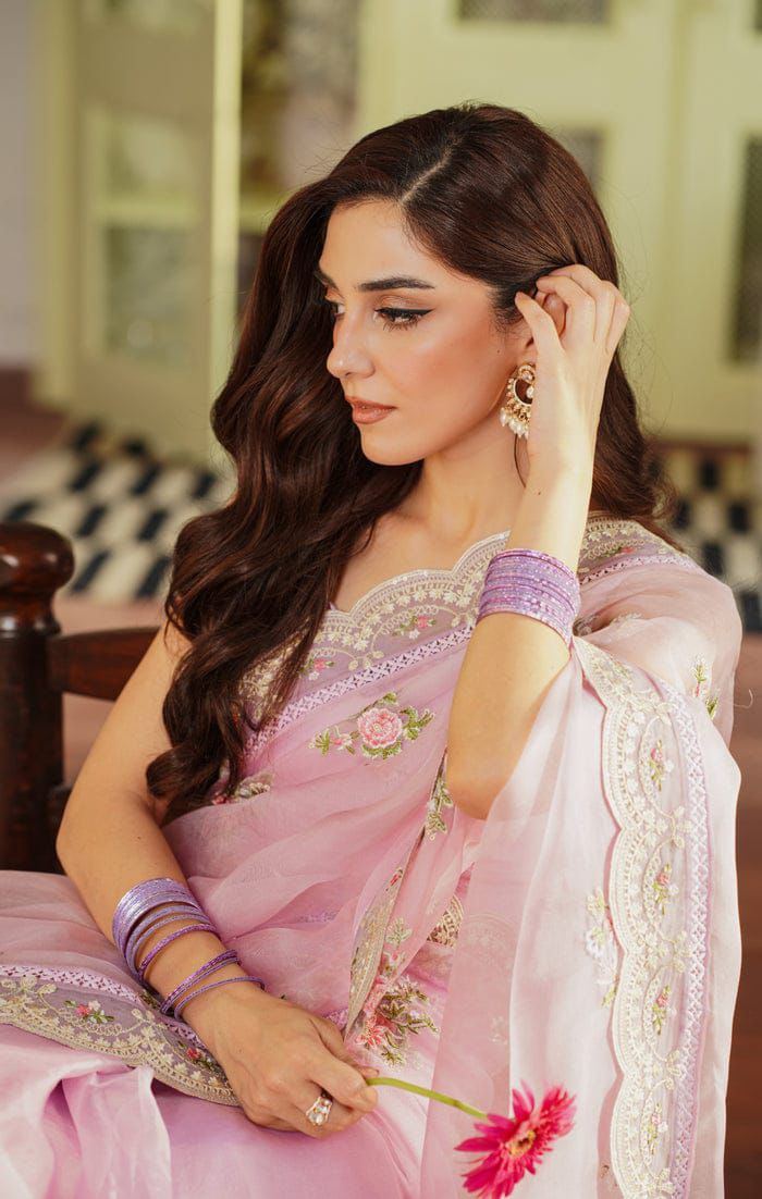 Maria B Exclusive Organza Saree D-001