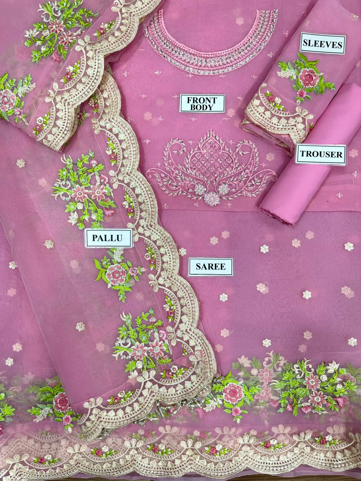 Maria B Exclusive Organza Saree D-001