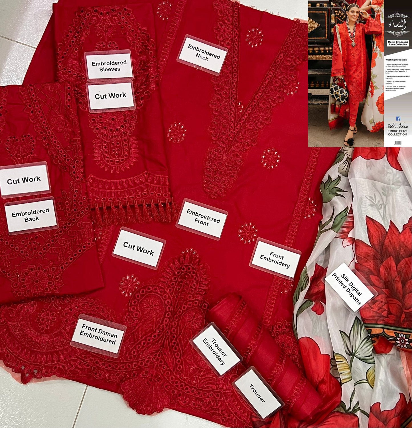 MUSHQ – Alnisa Embroidery Lawn & Silk