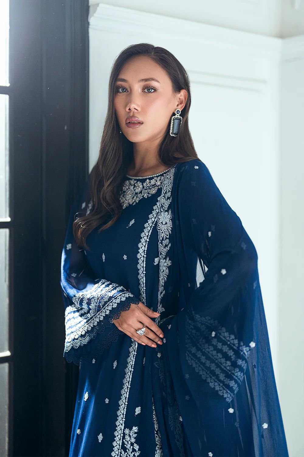 Azure - Embroidered Chiffon Suit