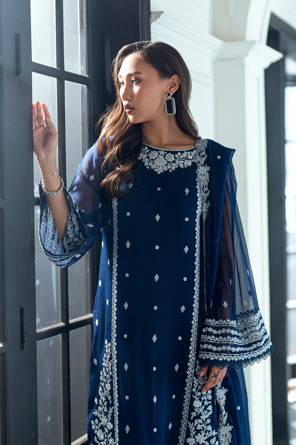 Azure - Embroidered Chiffon Suit