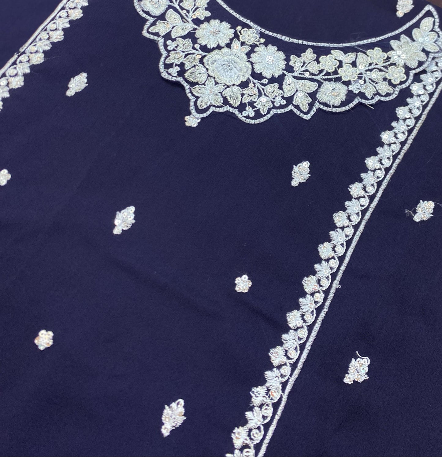 Azure - Embroidered Chiffon Suit