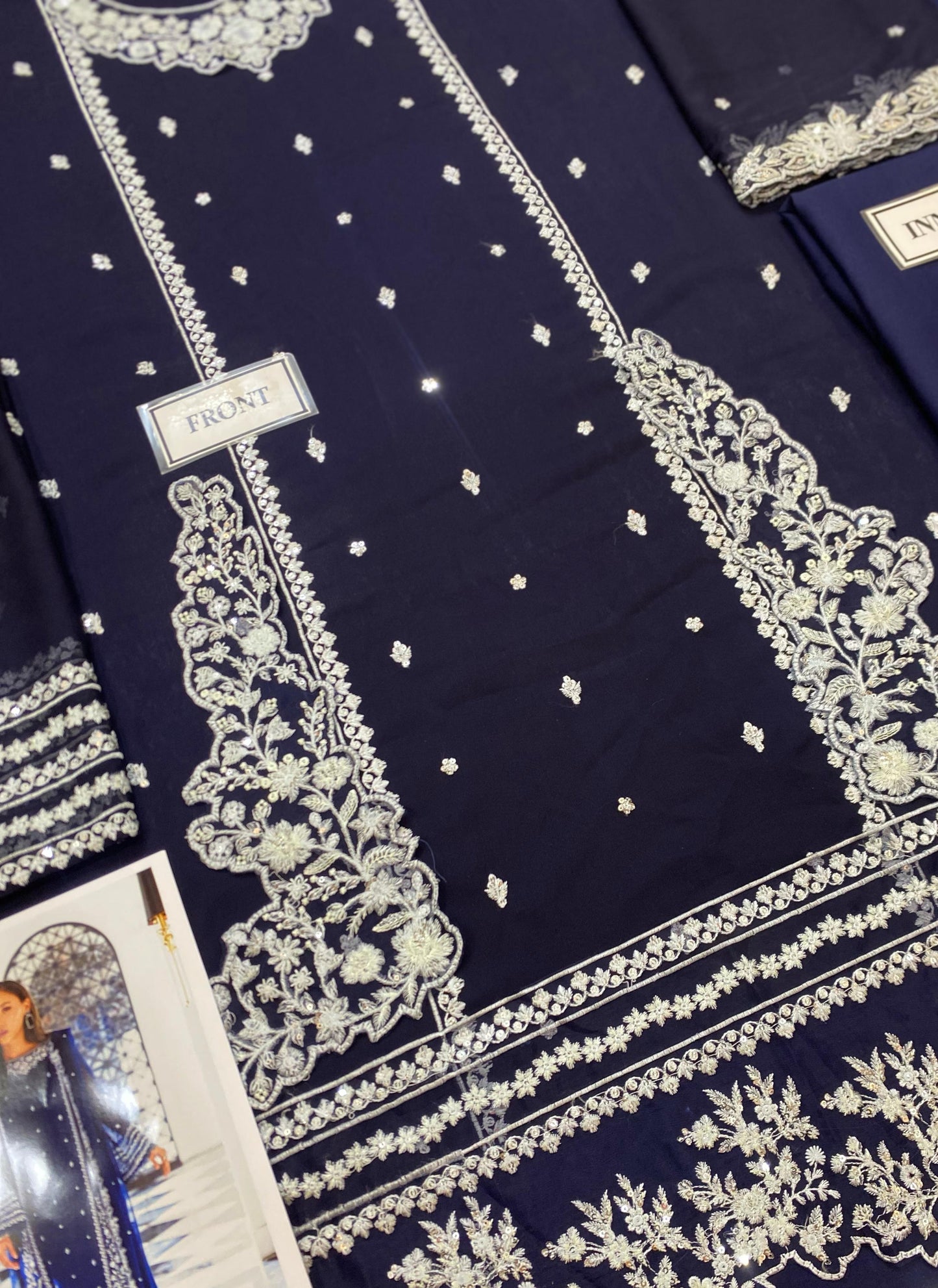 Azure - Embroidered Chiffon Suit