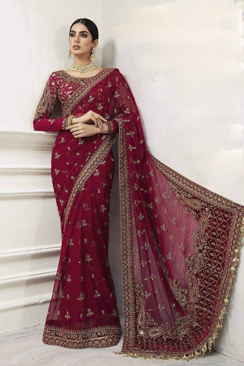 Maria B Saree Wedding 2025 – Premium Replica