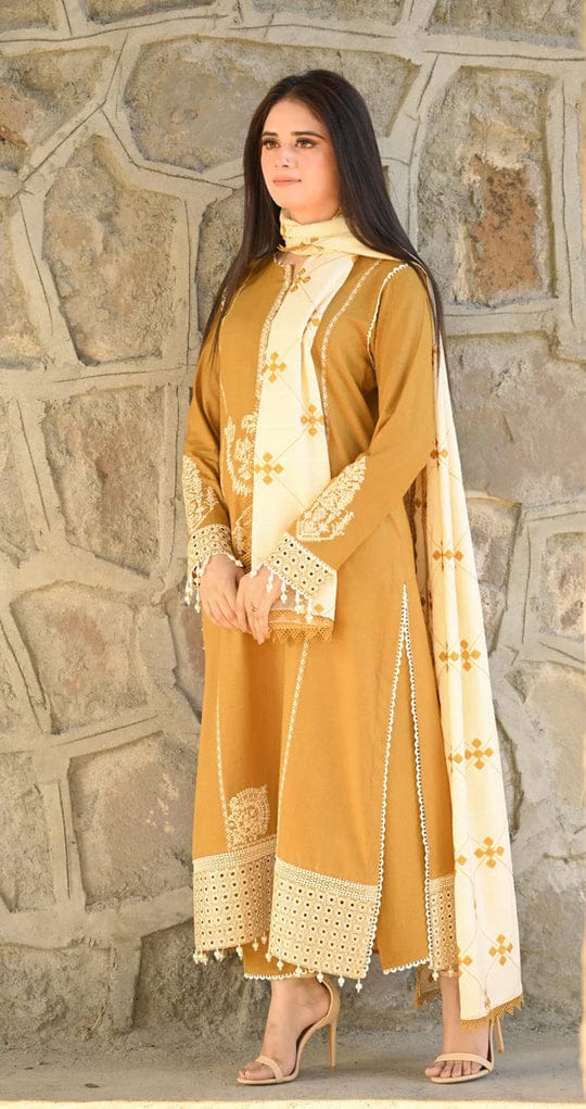 Zara Shah Jahan Embroidered Dhanak Unstitched 3Piece D-001