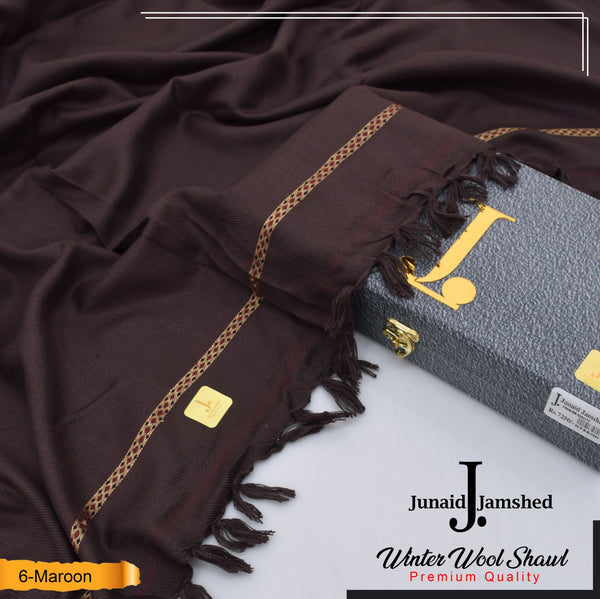 J. Men Premium Wool Shawl Meroon D-003