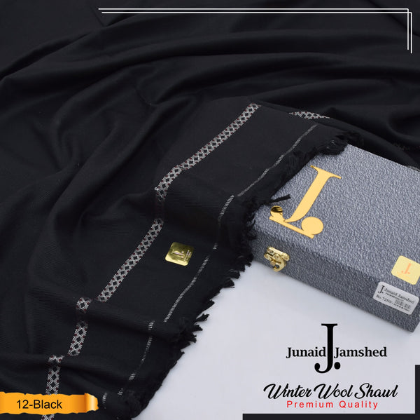 J. Men Premium Wool Shawl Black D-004