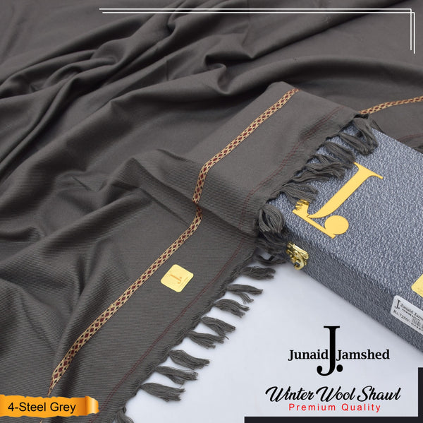 J. Men Premium Wool Shawl Metallic Grey D-006