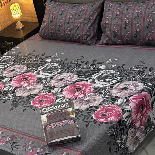 Al-Karam Premium Cotton Bed Sheet D-001