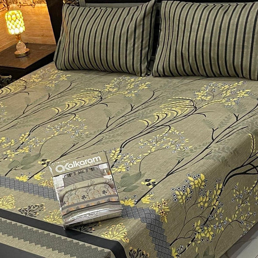 Al-Karam Premium Cotton Bed Sheet D-003