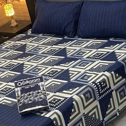 Al-Karam Premium Cotton Bed Sheet D-005