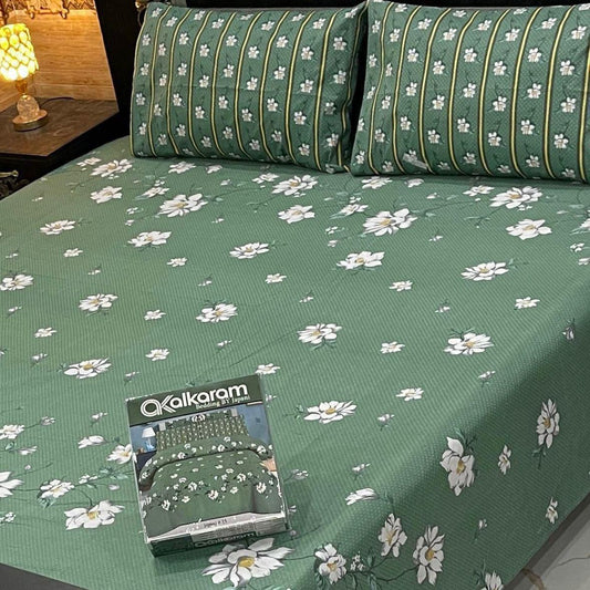 Al-Karam Premium Cotton Bed Sheet D-006