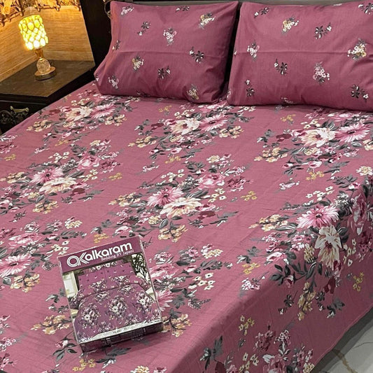 Al-Karam Premium Cotton Bed Sheet D-007