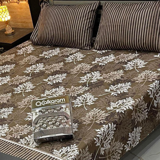 Al-Karam Premium Cotton Bed Sheet D-008