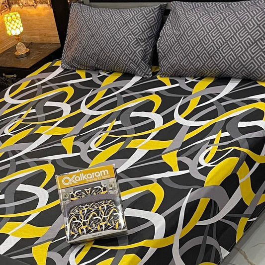 Al-Karam Premium Cotton Bed Sheet D-012