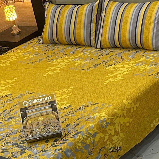 Al-Karam Premium Cotton Bed Sheet D-013