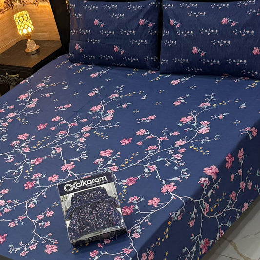Al-Karam Premium Cotton Bed Sheet D-015
