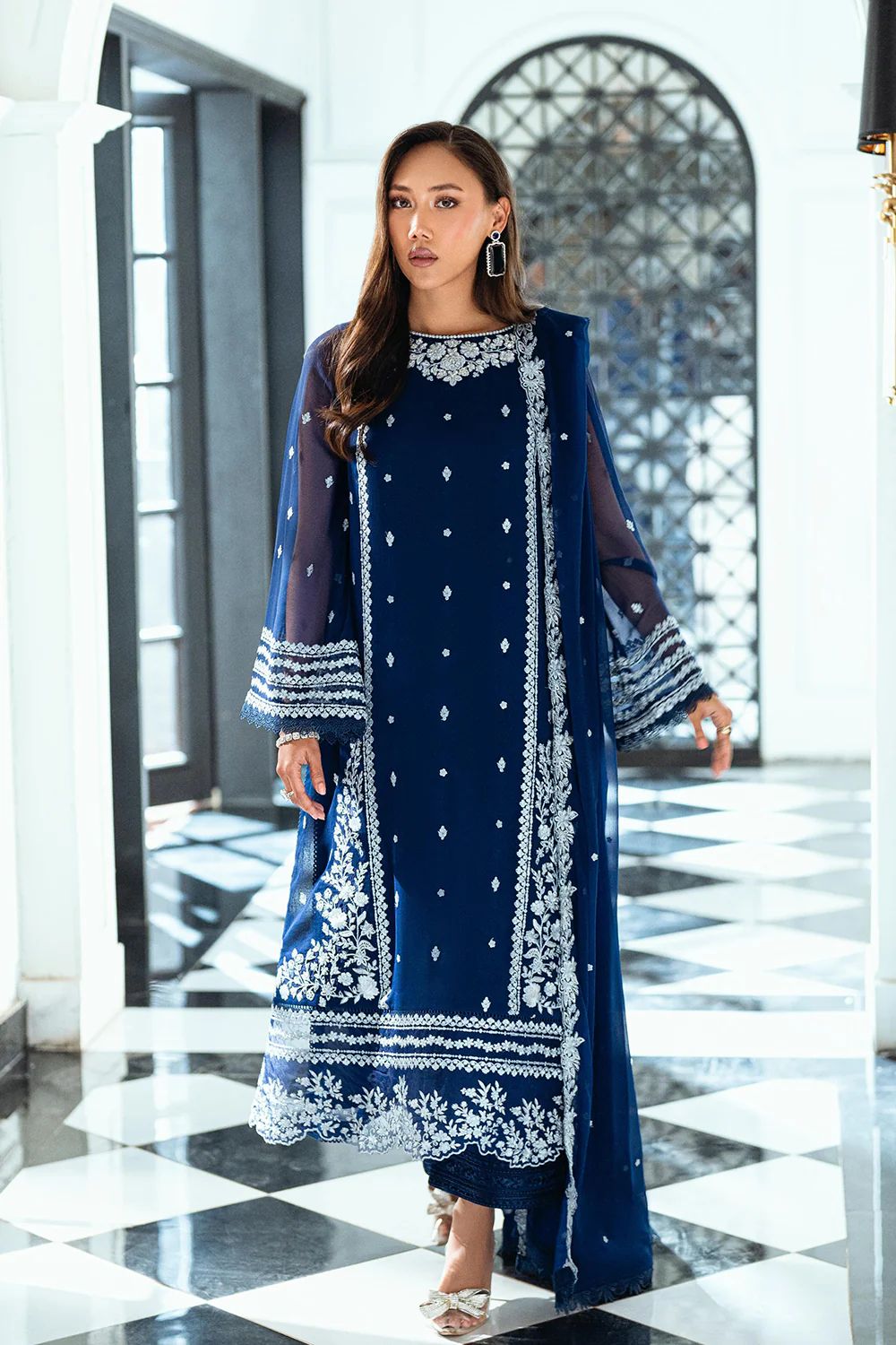 Azure - Embroidered Chiffon Suit