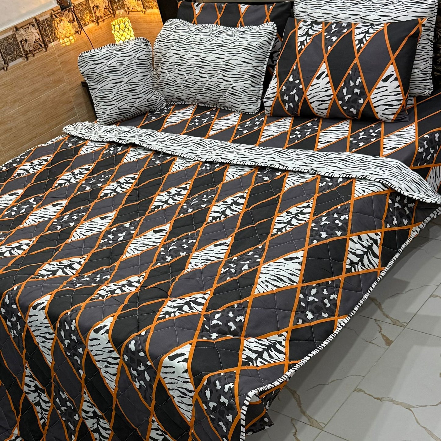 6-Piece Printed Geomatric Comforter Set – King Size