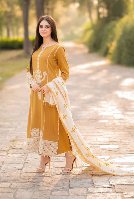 Zara Shah Jahan Embroidered Dhanak Unstitched 3Piece D-001