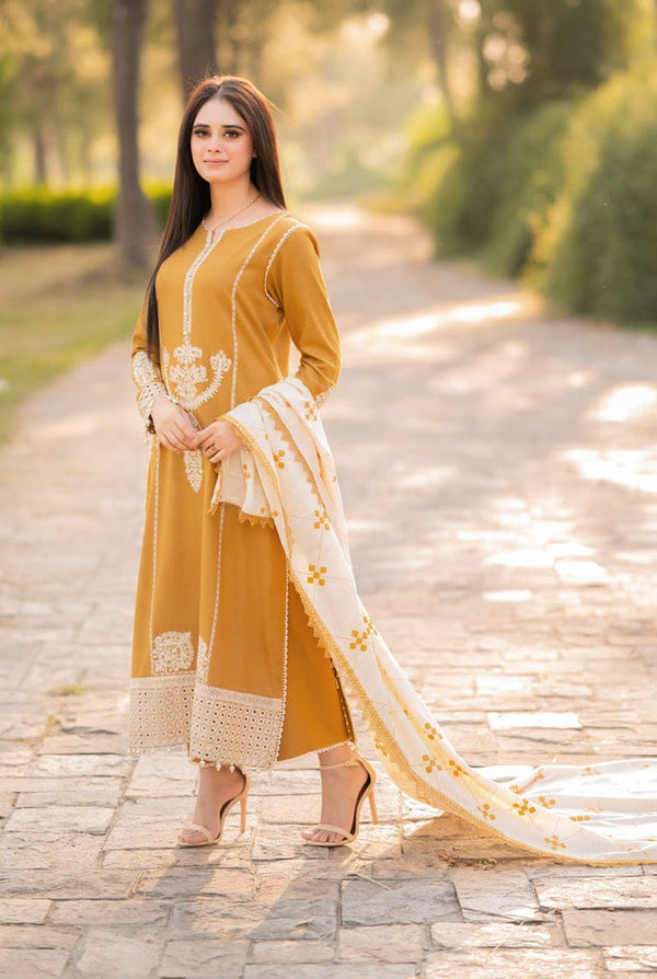 Zara Shah Jahan Embroidered Dhanak Unstitched 3Piece D-001