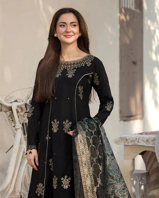 Asim Jofa Embroidered Dhanak Unstitched 3Piece D-001