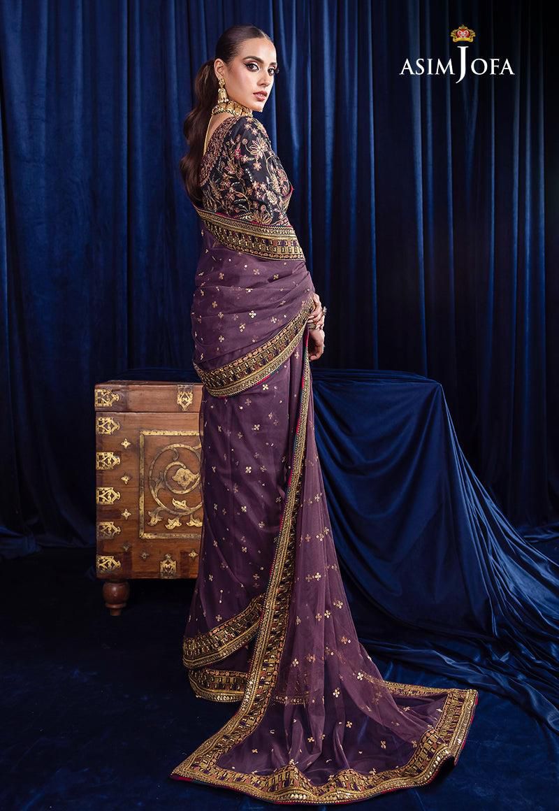 Asim Jofa Embroidered Net Saree Ensemble